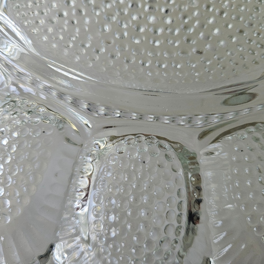 Vtg Indiana Glass Hobnail Egg Dish Plate 11in Scalloped Edges - Picture 9 of 10